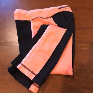 Lulu mid leg salmon black tights